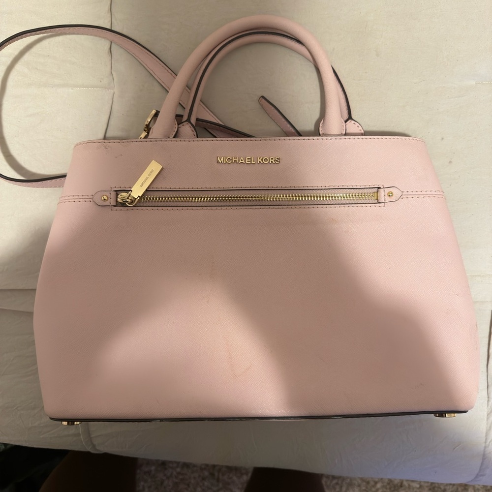 Michael Kors Pink Satchel with Gold Hardware